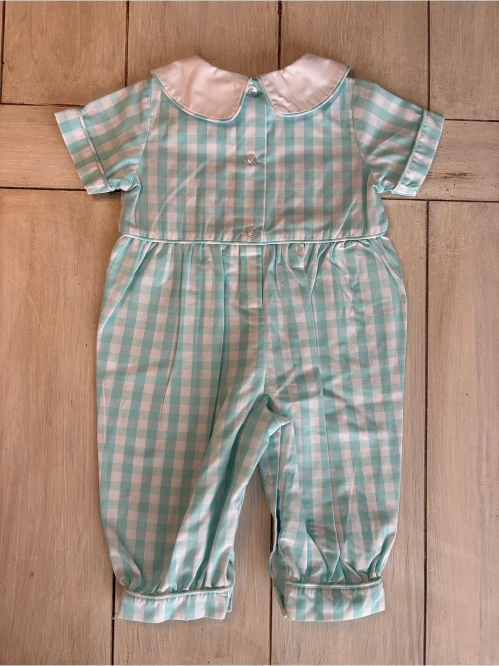 Banana Split Boutique Blue White Pumpkin Train One Piece Romper Fall